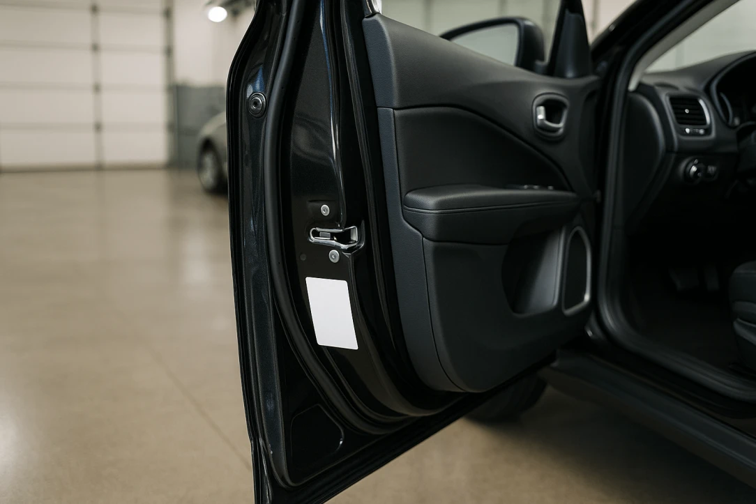 ejemplos de dónde encontrar el VIN en las puertas del coche