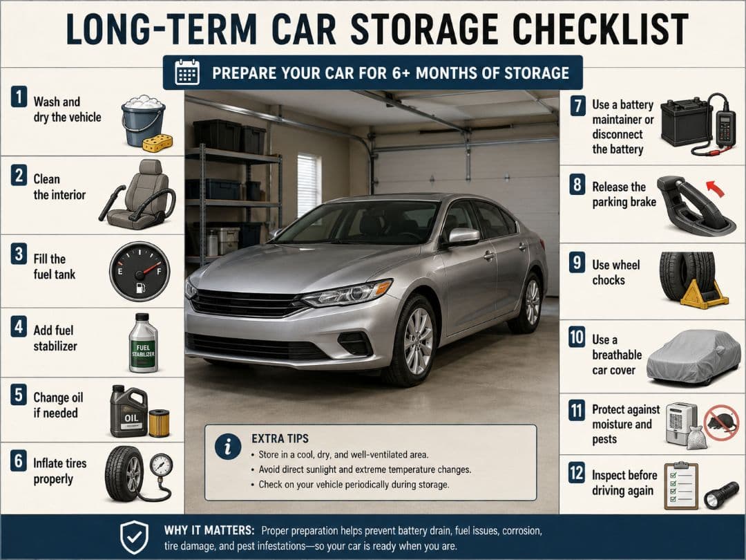 long-term car storage checklist