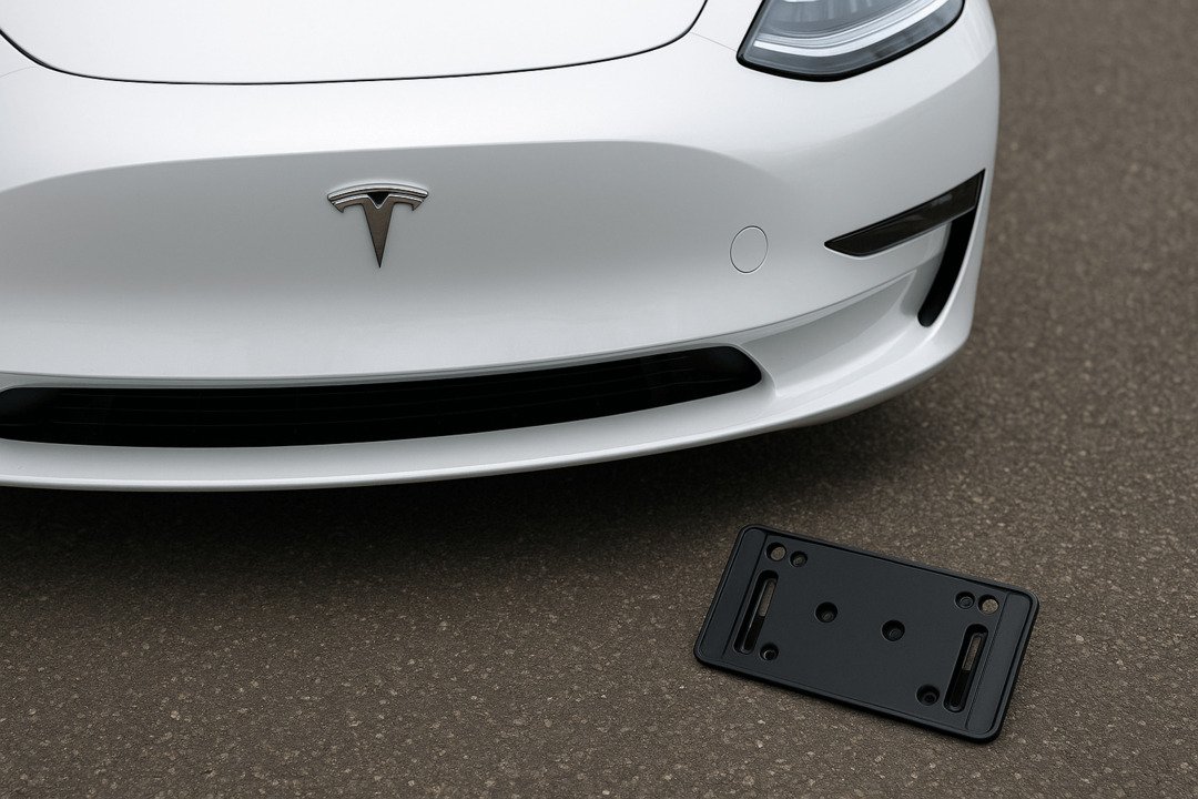 Tesla with no license plate installed