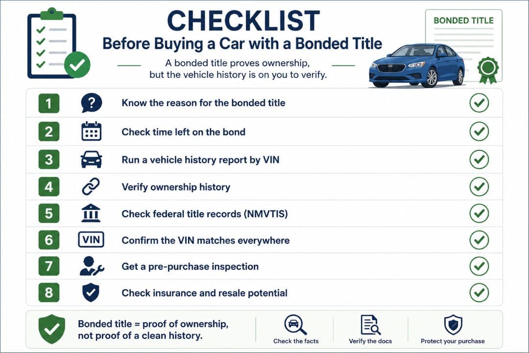 Checklist before buying a car with a bonded title