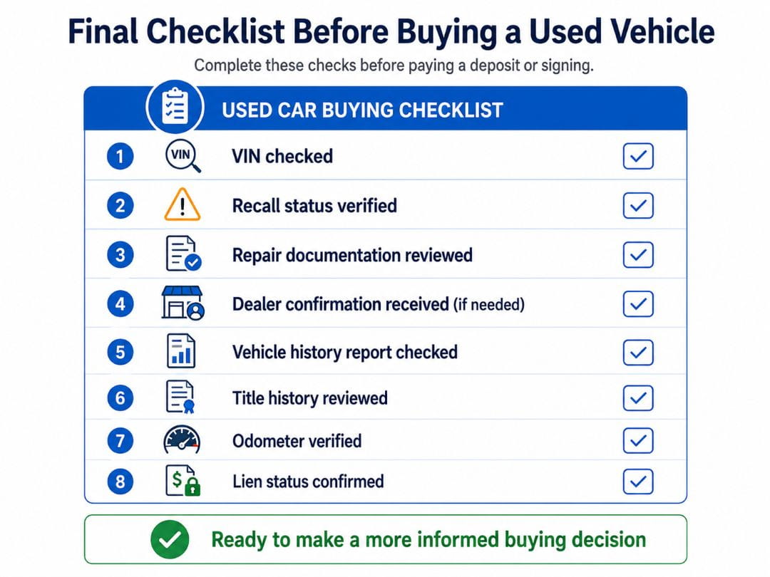 used car buying checklist