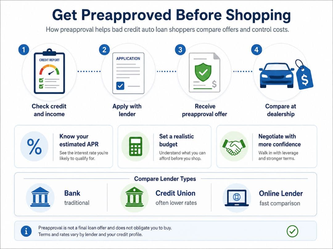 bad credit auto loan preapproval process