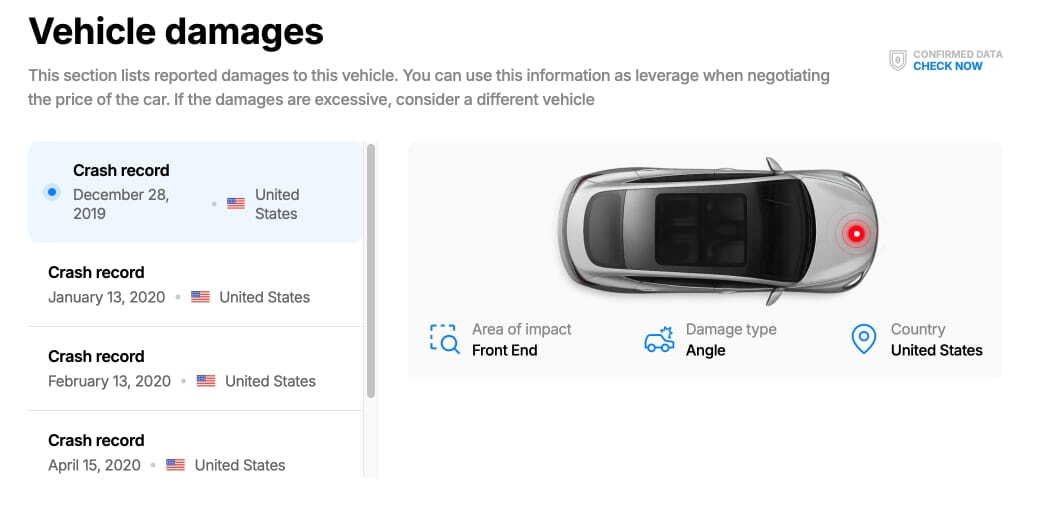 graphics of vehicle damages