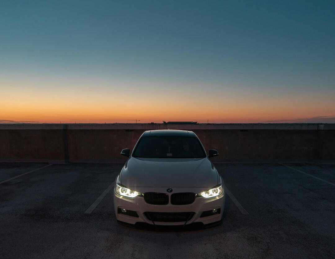 a white BMW sedan