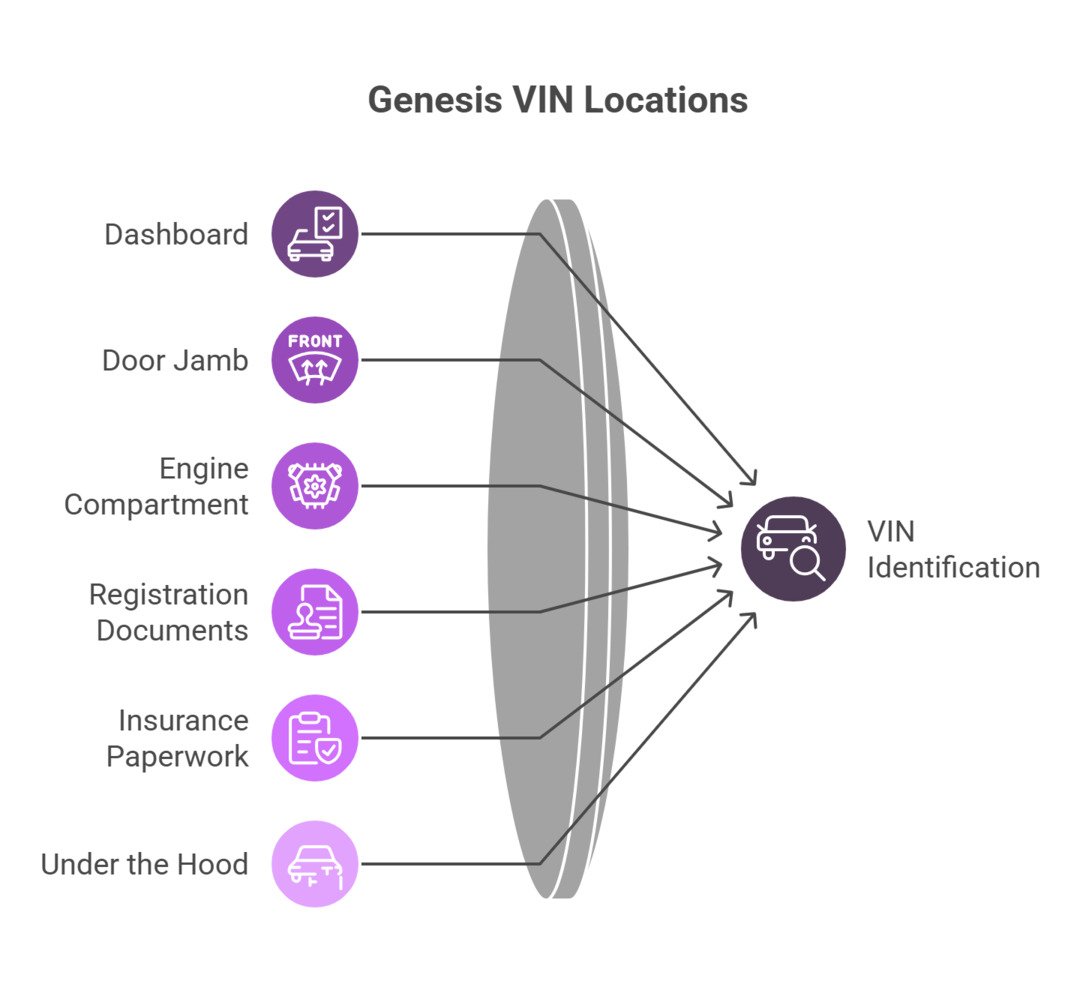 popular Genesis VIN locations