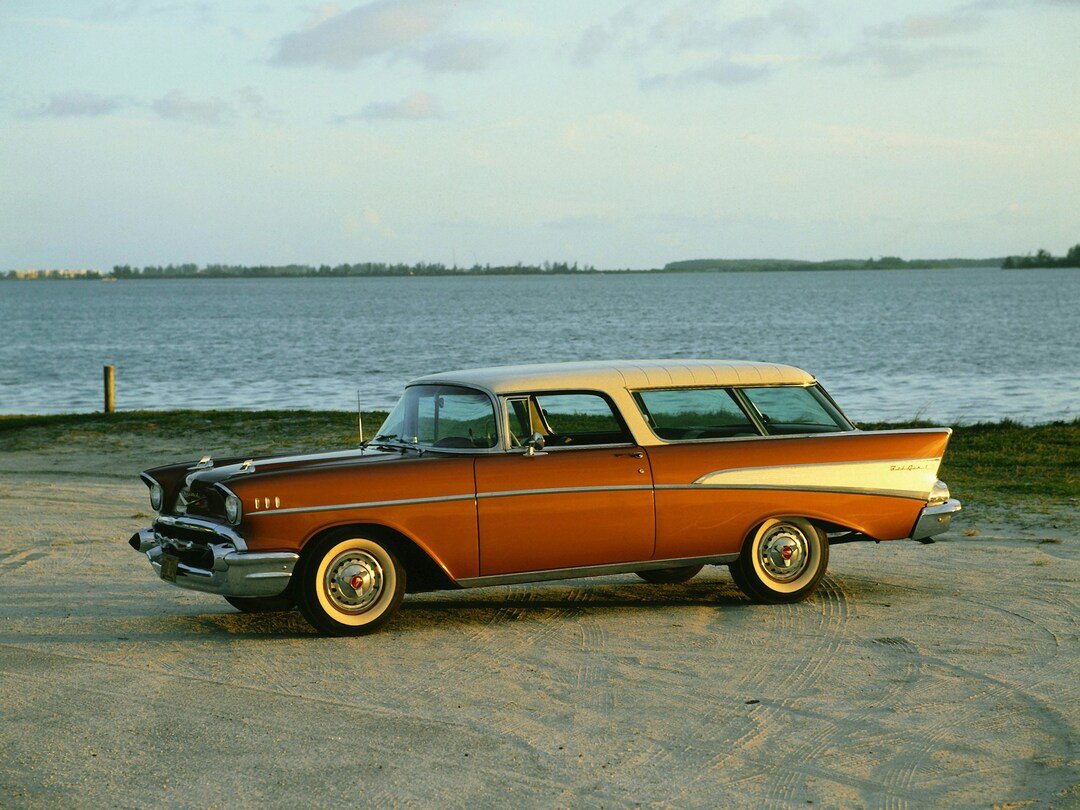 station wagon on the beach