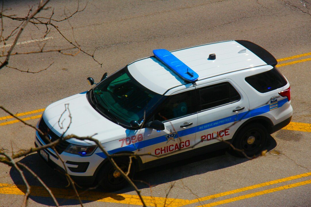 police car on the road