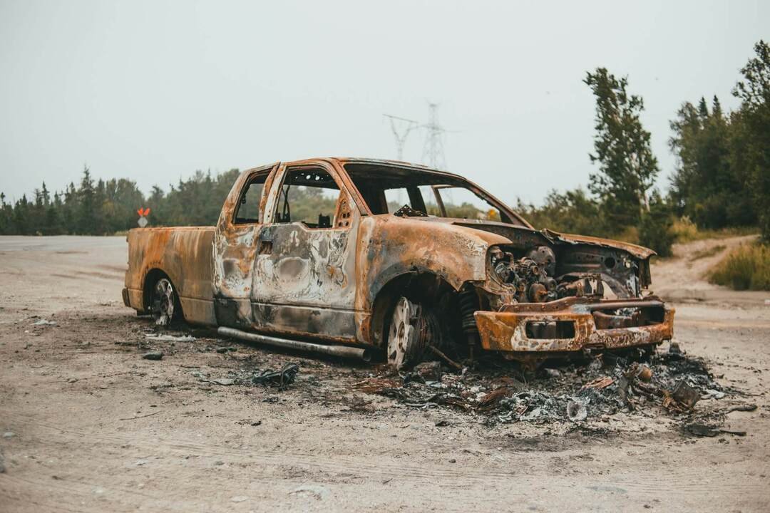 burnt abandoned vehicle