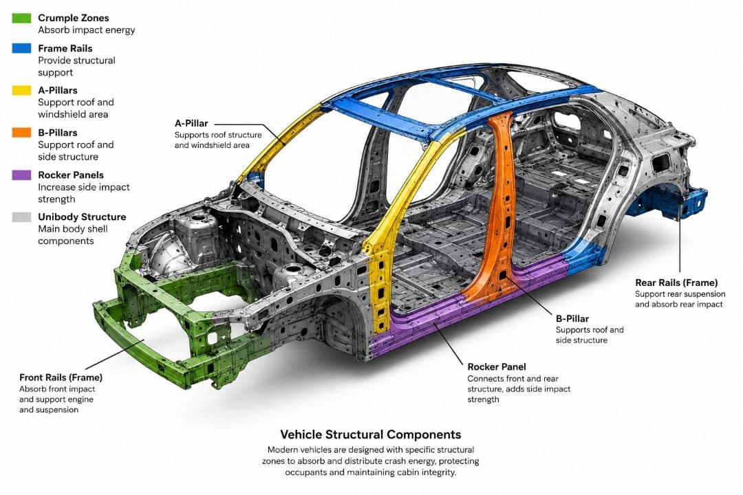 diagram of a vehicle’s structural components