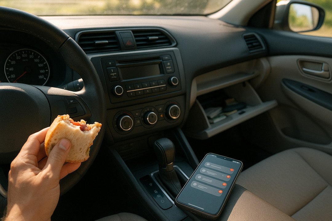 eating while driving