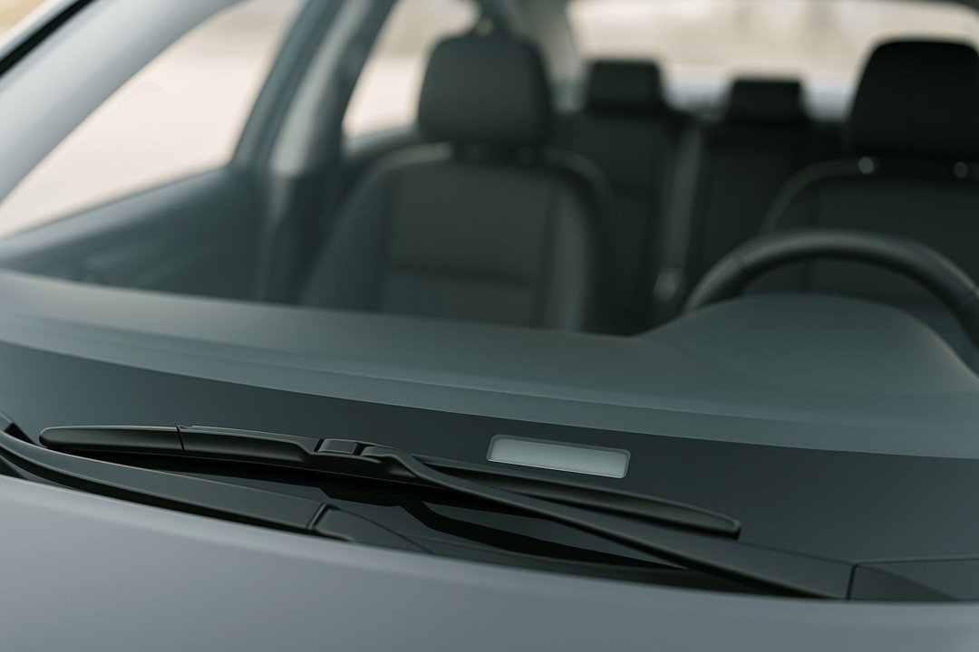 view of the dashboard through the glass