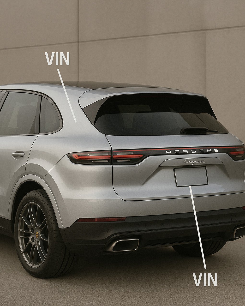 Porsche Cayenne VIN locations