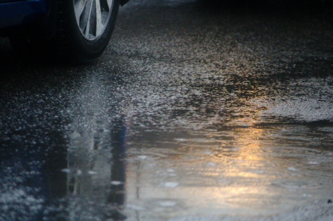 a car damaged by a hail storm